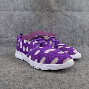 Shoes Kids 2.5 Athletic Trainers Sneakers Purple White Adjustable Strap Active